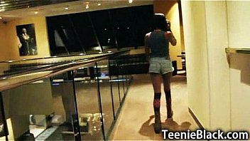 Ebony teen public flashing and fucking