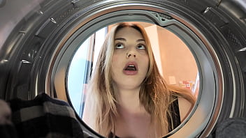 Horny wife in the laundry intense and wild fuck