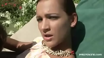 Teen sabrina is outdoors in the tropics and having a sexy romp