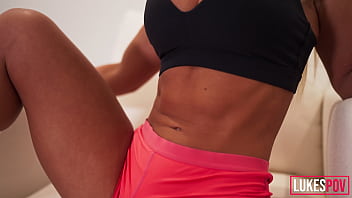 Fit kitty cumming hard riding pov