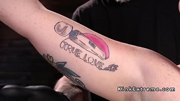 B slave in hogtie hard whipped