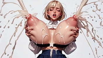 Horny blonde ai 18 student roughly milks her plump massive tits