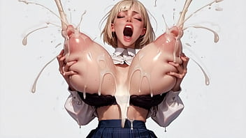 Horny blonde ai 18 student roughly milks her plump massive tits