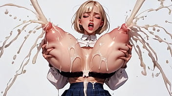 Horny blonde ai 18 student roughly milks her plump massive tits