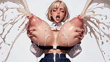 Horny blonde ai 18 student roughly milks her plump massive tits