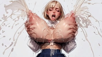 Horny blonde ai 18 student roughly milks her plump massive tits