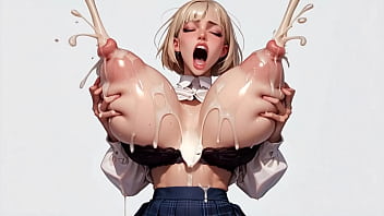 Horny blonde ai 18 student roughly milks her plump massive tits