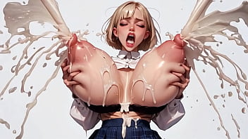 Horny blonde ai 18 student roughly milks her plump massive tits