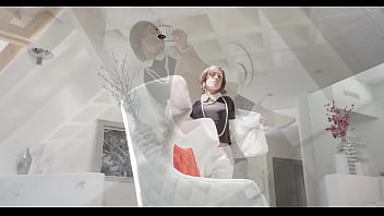 Beauty brunette girl masturbate her shaved pussy