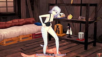 Scaly siren’s slippery ride – blue haired vixen milks every inch after fingering