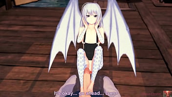 Scaly siren’s slippery ride – blue haired vixen milks every inch after fingering