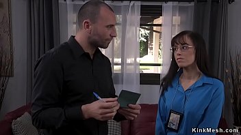 Dude with huge dick and ties up hot brunette milf and bangs her pussy and ass from behind