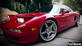 Sexy babe swallowed a big hard cock