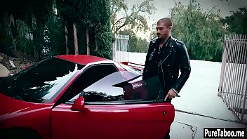 Sexy babe swallowed a big hard cock