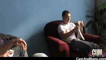 Ebony slut blows a group of horny dudes 24