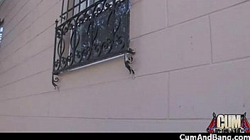 Ebony slut blows a group of horny dudes 24