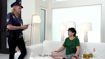 Cop stepmom teaches son a lesson after catching him exposing himself