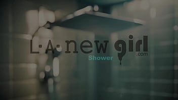 Fresh and radiant face blonde model enjoys a sensual bath