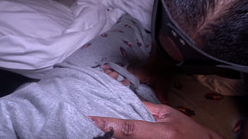 Our housekeeper sucked my dick while my girl was sleep in the same bed full version