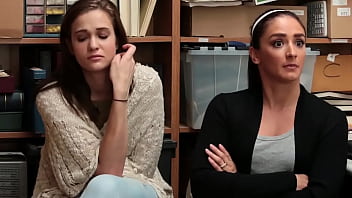 Inexperienced teen and hot stepmom punished for shoplifting in the backroom Inexperienced teen and hot stepmom punished for shoplifting in the backroom