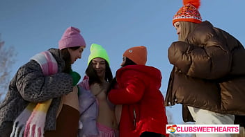 Playful 18yo lesbians playing with snow at clubsweethearts Playful 18yo lesbians playing with snow at clubsweethearts