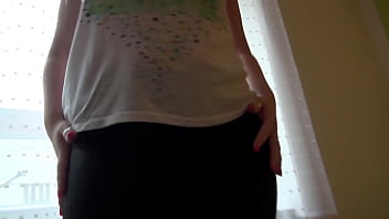 Blonde strips fully naked on camera and fingers her pussy for the first time