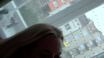 Blonde strips fully naked on camera and fingers her pussy for the first time