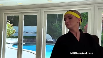 Karate then anal with busty cougar