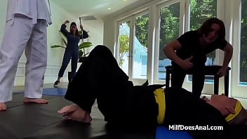 Karate then anal with busty cougar