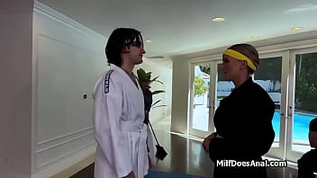 Karate then anal with busty cougar