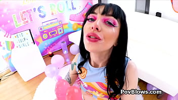 Kitty gags sucks and fucks like a dirty slut on this pov video