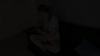 Girl sensual riding on pillow after sewing solo female kns009