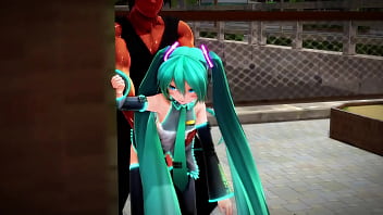 Miku cheating in the park