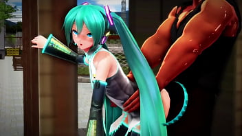Miku cheating in the park