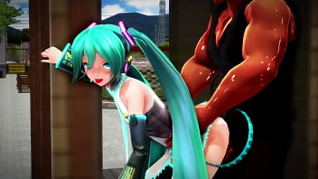 Miku cheating in the park