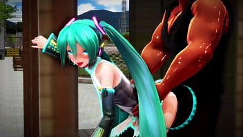 Miku cheating in the park