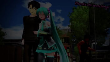 Miku cheating in the park
