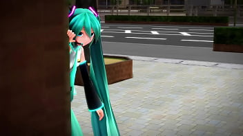 Miku cheating in the park