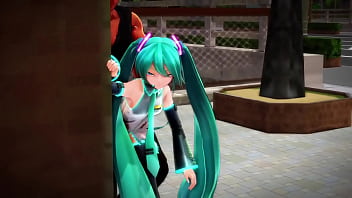 Miku cheating in the park