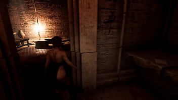 Lara croft found a way out of the tomb through her butt 3d hentai game
