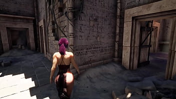 Lara croft found a way out of the tomb through her butt 3d hentai game