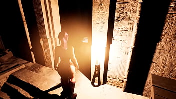 Lara croft found a way out of the tomb through her butt 3d hentai game