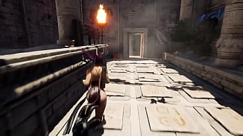 Lara croft found a way out of the tomb through her butt 3d hentai game