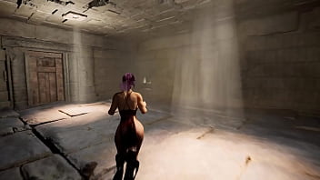 Lara croft found a way out of the tomb through her butt 3d hentai game