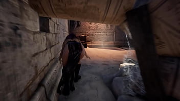 Lara croft found a way out of the tomb through her butt 3d hentai game