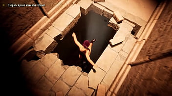 Lara croft found a way out of the tomb through her butt 3d hentai game