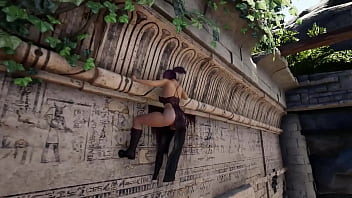 Lara croft found a way out of the tomb through her butt 3d hentai game