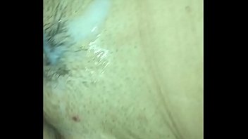 Milf takes cum on her muff