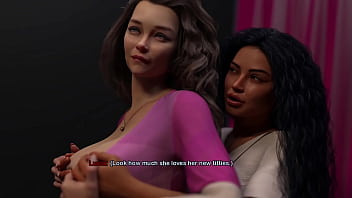 My bimbo dream #13 hot latina milf makes her friend with big fake tits cum in the dressing room while massage her nipples