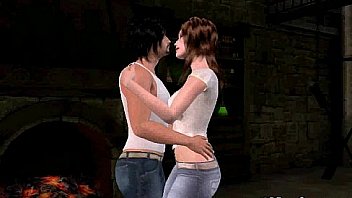 A hot cartoon brunette is getting fucked in her tight pussy